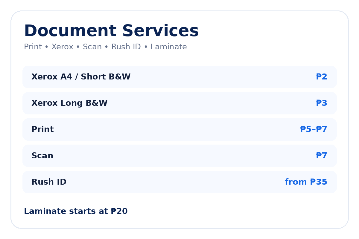 Document service pricing